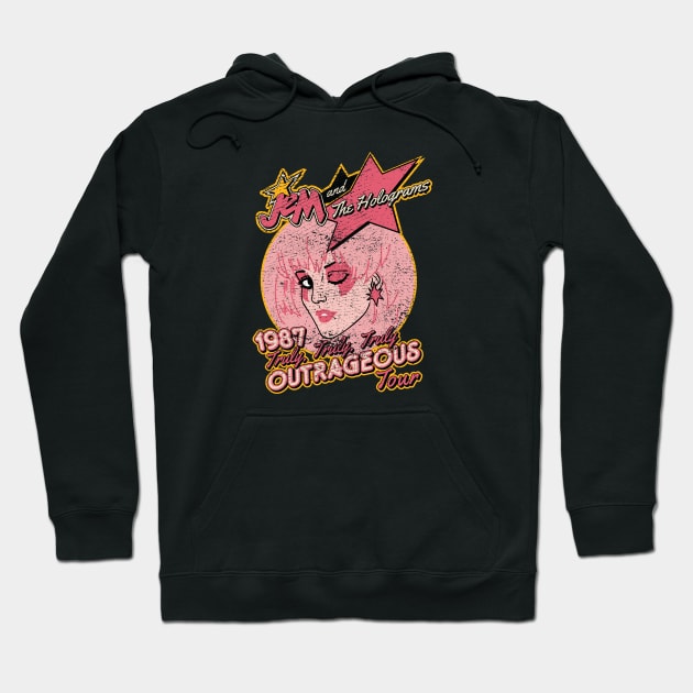 Jem and The Holograms Tour - Distressed Hoodie by Nazonian